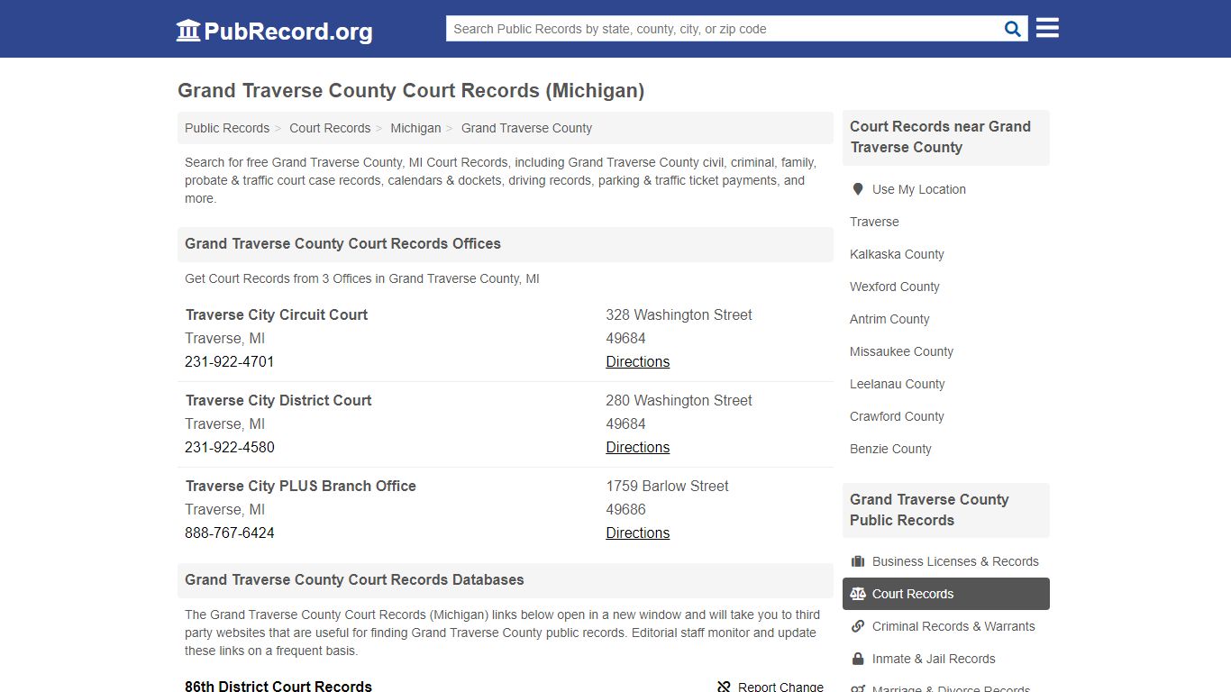 Grand Traverse County Court Records (Michigan)